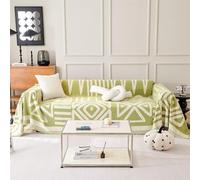 Xisnuient Plaid Canapé Boho Géométrique Chic 1/2/3/4 Places, RéVersible Grand, Housse De Canapé Triangle Plaid Pour Chien Chat Enfants Lit Protecteur De Meuble (Vert,130x180cm)