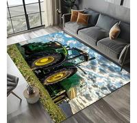 Xisnuient Tapis à Motif d'Engin de Chantier et de Tracteur Agricole, Tapis Style Industriel Doux Antidérapant Lavable pour Chambre d'enfant Chambre de Garçon Salon (Couleur 5,120x180cm)