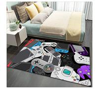 Xisnuient Tapis à Motifs de Console de Jeux Gris Noir - Antidérapant pour Chambre Moderne, Maternelle, Salon et Enfants (Style 1, 120 * 160 cm)