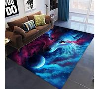 Xisnuient Tapis Animal Sauvage 3D Imprimé Lion Loup Tigre Tapis Salon Tapis Antidérapant Canapé Tapis Tatami Rug Garçon Filles Chambre Tapis Chambre d'enfant Carpet De Jeu (Modèle 2,50x120 cm)