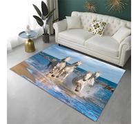 Xisnuient Tapis Animalier Visuel en 3D, Tapis De Sol Décoratif Imprimé Moderne Représentant Un Cheval Au Galop, Tapi's De Jeu pour Chambre D'adolescent, Salon pour Garçons (Couleur 4,120x160cm)