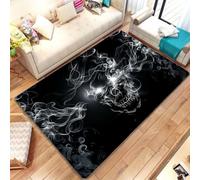 Xisnuient Tapis Chambre Ado Garçon Crâne Gothique Violet et Gris, Décoration Sol Halloween, Tapis de Sol Décoratif Style Rock et Dark, Moelleux et Antidérapant, 80x160 cm, Color 6