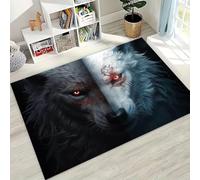 Xisnuient Tapis Cool De Style Loup Animalier, Tapis Décoratifs D’Ambiance pour Salles Game D’Enfants, D’Adolescents, Carpet Style Loup Flamboyant pour Salon, Chambre À Coucher (Couleur 3,80x160cm)