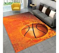 Xisnuient Tapis De Basket Cool Flames, Adolescents Modernes Et Les Salles De Jeux Vidéo des Enfants Carpet, Tapis Antidérapant pour Le Salon Et La Chambre des Garçons (Couleur 2,100x120cm)