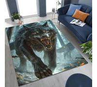 Xisnuient Tapis De Game Moderne De Loup Roi Animalier Imprimé en 3D, Tapis Décoratifs pour Chambres D’Adolescents Et D’Enfants, Grand Carpet pour Salon, Salle D’E-Sports (Couleur 1,80x120cm)