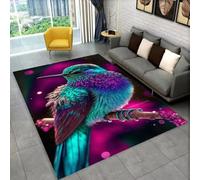 Xisnuient Tapis De Jeu Cool De Style Pie, Tapis Décoratifs Essentiels pour Salles De Jeux D’Adolescents Et D’Enfants, Carpet Moderne À Effet 3D Animal, Fleur Et Oiseau, Salon (Couleur 5,80x160cm)