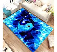 Xisnuient Tapis De Jeu Oriental Tai Chi, Tapis Décoratif pour Chambres D'adolescents Et d'enfants, Tapi's Moderne Water-Fire Convient pour Le Salon, Chambre À Coucher Carpet (Couleur 3,100x120cm)