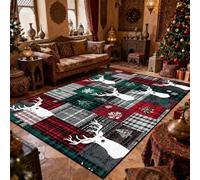 Xisnuient Tapis De Noël Style Elan Large 160x230, Tapis De Salon Moderne, Chambre D'adolescent Ou d'enfant Carpet Décoratif Para À La Salle À Manger, Cuisine, La Salle De Bain (Couleur 1,120x180cm)