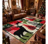 Xisnuient Tapis De Noël Style Elan Large 160x230, Tapis De Salon Moderne, Chambre D'adolescent Ou d'enfant Carpet Décoratif Para À La Salle À Manger, Cuisine, La Salle De Bain (Couleur 4,80x120cm)