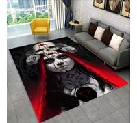 Xisnuient Tapis de Salon Noir Gris Décoration 3D Motif Squelette Gothique Crâne Femme Sexy Tapis de Sol en Flanelle Convient pour Chambre, Couloir, Salle de Bain, Salle de Jeux, 50x80 cm, Color 1