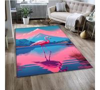 Xisnuient Tapis De Salon, Tapis De Jeu 3D Flamingo, Cuisine Jungle Flamingo, Rug Cool Horse Racing pour Les Salles De Jeux des Adolescents Et des Enfants, Chambres À Coucher (Couleur 4,50x80cm)