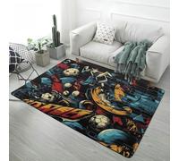 Xisnuient Tapis De Sol Gaming AntidéRapant Motif Graffiti Aquarelle Motif Football pour Chambre Adolescent GarçOn, Flanelle Doux, IdéAl pour DéCoration Chambre Enfant Salle De Jeux, 50x80 cm, Color 5