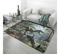 Xisnuient Tapis de Sol Gaming, Tapis en Flanelle Microfibre Doux avec Impression 3D Dinosaure Forêt Lac, Antidérapant pour Chambre d'enfant, Salon, Nursery, Salle de Jeux, 160x200 cm, Color 6