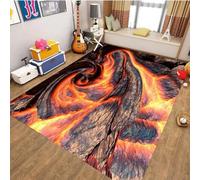 Xisnuient Tapis De Zone pour Salon Et Chambre À Coucher, Gaming Carpet De Lave Volcanique Moderne Et Cool, Tapis Décoratif Indispensable pour Chambre De Garçons Adolescents (Couleur 4,160x200cm)