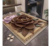Xisnuient Tapis Décoratif À Motif Floral Rose, Tapis Antidérapants pour Chambre D'adolescents Et Salon, Modern Botanical Words Floral Rose Soft Floor Mat pour Cuisines, Couloirs (Colour 4,80x160cm)