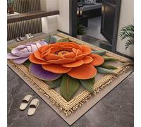 Xisnuient Tapis Décoratif À Motif Floral Rose, Tapis Antidérapants pour Chambre D'adolescents Et Salon, Modern Botanical Words Floral Rose Soft Floor Mat pour Cuisines, Couloirs (Colour 7,120x180cm)