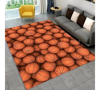 Xisnuient Tapis Décoratif Moderne De Style Basket-Ball Et Jeu, Tapis De Zone pour Chambre D’Adolescents Et D’Enfants, Visuel Basket-Ball avec Graffitis Cool Carpet pour Salon (Couleur 4,120x180cm)