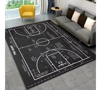 Xisnuient Tapis Décoratif Moderne De Style Basket-Ball Et Jeu, Tapis De Zone pour Chambre D’Adolescents Et D’Enfants, Visuel Basket-Ball avec Graffitis Cool Carpet pour Salon (Couleur 1,140x200cm)