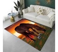 Xisnuient Tapis Décoratif pour Chambre D'adolescent, Tapis Noir Et Blanc Élégant Représentant Un Cheval Au Galop, Adapté Au Salon, À La Chambre d'enfant Et À La Salle De Jeux (Couleur 4,80x120cm)