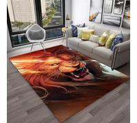 Xisnuient Tapis Décoratif Tendance Cyber, Tapis De Sol Moderne Imprimé en 3D avec Motif Lion Roi De La Jungle, Jeux D'adolescents Et d'enfants pour Salon, Chambres De Garçons (Couleur 4,50x80cm)