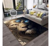 Xisnuient Tapis Décoratif Tendance Cyber, Tapis De Sol Moderne Imprimé en 3D avec Motif Lion Roi De La Jungle, Jeux D'adolescents Et d'enfants pour Salon, Chambres De Garçons (Couleur 5,120x180cm)