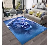 Xisnuient Tapis Décoratif Tendance Cyber, Tapis De Sol Moderne Imprimé en 3D avec Motif Lion Roi De La Jungle, Jeux D'adolescents Et d'enfants pour Salon, Chambres De Garçons (Couleur 3,140x200cm)