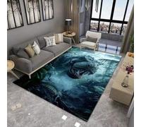 Xisnuient Tapis Décoratifs 3D Dinosaures, Tapis De Sol pour Adolescents Et Enfants Gaming Divertissement, Tapis Moderne Cool avec Dinosaure pour Le Salon Et La Chambre À Coucher (Couleur 3,100x150cm)