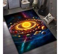 Xisnuient Tapis Décoratifs De Gaming Stars Et Planètes 3D, Carpet pour Chambres D’Adolescents Et De Garçons, Grands Tapis Doux Modernes De Galaxie pour Salon Et Salle De Jeux (Couleur 5,80x160cm)