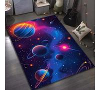 Xisnuient Tapis Décoratifs De Gaming Stars Et Planètes 3D, Carpet pour Chambres D’Adolescents Et De Garçons, Grands Tapis Doux Modernes De Galaxie pour Salon Et Salle De Jeux (Couleur 4,100x150cm)