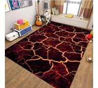 Xisnuient Tapis Décoratifs De Style Lave Volcanique Cool en 3D, Carpet pour Salle De Jeux D’Adolescents Et D’Enfants, Tapis Doux Moderne À Effet Visuel Volcanique pour Salon (Couleur 6,100x150cm)