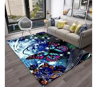 Xisnuient Tapis en Flanelle Fleurs Papillons 3D Décoratif Moderne Living Room Carpet Bleu Violet, Chambre De Fille Coussin De Jeu Doux, Tapis Antidérapant pour Salon, Game Zone (Color 6,120x180 cm)