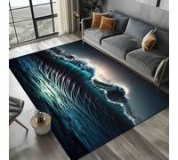 Xisnuient Tapis Moderne Décoratif Éblouissant Les Vagues De La Mer, Tapis Adolescents Et Moelleux Et Salon des Enfants Antidérapant Carpet pour Chambre À Coucher, Salle De Jeux (Couleur 5,100x150cm)