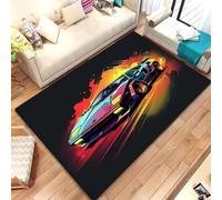 Xisnuient Tapis pour Chambre Ado Style Tendance Sport Voiture Graffiti Multicolore Doux et Antidérapant Tapis pour Salon, Chambre, Canapé, Décoration pour Salle de Jeux de Garçon, 160x200 cm, Color 2