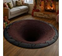 Xisnuient Tapis Rond à Effet Tourbillonnant 3D, Motif Océan/Abîme de Trou Noir, Tapis Décoratif Lavable et Antidérapant, Adapté aux Salons, Chambres et Autres Pièces (Couleur-3,140cm)