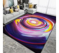 Xisnuient Tapis Salon 3D Effet Optique Tourbillon Coloré, Tapis Antidérapant Lavable, Tapis Déco Moderne Abstrait pour Chambre à Coucher Bureau Entrée Décoration Intérieure (Couleur-4,120x160 cm)