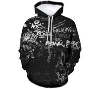 Xissazri Sweat à capuche tendance pour homme avec imprimé graffiti hip-hop unisexe, Couleur 1, Small