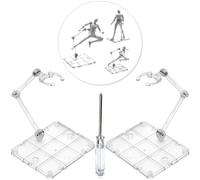 XISTEST Lot de 2 supports pour figurines, figurines d'action, avec 1 tournevis, transparent