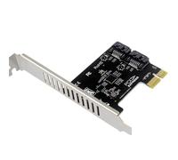 Xistuoz Adaptateur contrôleur 6 Go, Carte d'extension à 2 Ports - Adaptateur de de données Plug-and-Play à 2 Ports - Accessoires de Refroidissement pour Cartes mères de Bureau