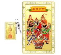 Xistuoz Cartes dorées Feng Shui Tai Sui 2025 - Carte de l'année du serpent Caishen | Carte dorée Feng Shui Tai Sui Dieu de la richesse 2025 pour réussite de richesse