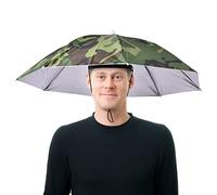 Xistuoz Chapeau parapluie coupe-vent, chapeau pliable avec bandeau pour les mains libres pour femme et homme, golf, pêche, jardin, photographie, marche - cadeau drôle/blague pour déguisements