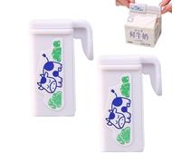 Xistuoz Clips pour sceller les sacs de collation, clips pour sceller les sacs alimentaires, 2 clips pour carton de lait | Clip d'étanchéité pour boissons dans une boîte réutilisable avec ajustement à