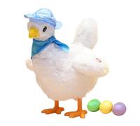Xistuoz Jouets De Poule Pondeuse, Poule Dansante Développementale en Peluche, Figurine De Poulet Réaliste avec Chapeau Et Écharpe