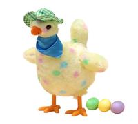 Xistuoz Jouets De Poule Pondeuse, Poule Dansante Développementale en Peluche, Figurine De Poulet Réaliste avec Chapeau Et Écharpe