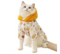 Xistuoz Manteau chaud pour chat - Sweat à capuche d'hiver pour chien, vêtement d'hiver confortable à motif animal pour jouer, courir, par temps froid