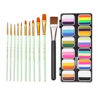 Xistuoz Palette de peinture pour visage pour adultes, palette arc-en- , kit de peinture pour visage et corps, 12 couleurs, palette d'art corporel lavable, professionnelle