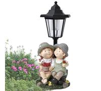 Xistuoz Statues solaires de jardin | Lampes solaires d'extérieur pour cour | Sculptures rustiques en résine pour filles, décorations de pelouse pour balcon, bord de piscine, allée