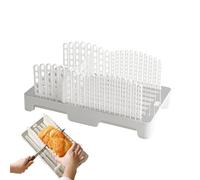 Xistuoz Trancheuse à pain faite maison avec plateau à miettes - Guide de tranchage pliable et réglable en largeur - Gadgets de cuisine, outils de cuisson pour bagels, gâteaux, sandwichs