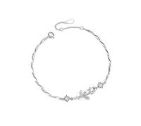 Xisulay Bracelet léger du bracelet exquis bracelet couple bracelet bracelets avec décoration de fleurs de rose chaîne d'extension réglable alliage léger lisse rond polyvalent pour décontracté