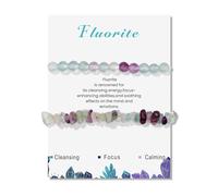 XITEA 2. 1 lot de bracelets en pierre d'agate naturelle, texture irrégulière et couleurs vives, bracelet réglable pour homme et femme, pierre naturelle, taille unique, Comme décrit