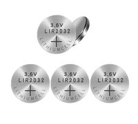 XITEA 5pcs LIR2032 Batteries Rechargeable 3.6V Button Cell Battery Compatible for Keyless Remotes Wireless Key Entry Systems Rechargeable Coin Cell Battery